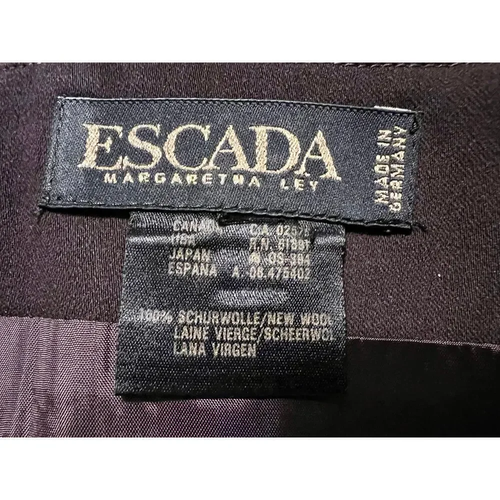 ESCADA by MARGARETHA LEY 100% Wool Eggplant Pencil Skirt - Picture 5 of 7